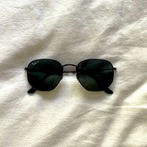 Polarized Ray-ban All Black Hexagonal Sunglasses